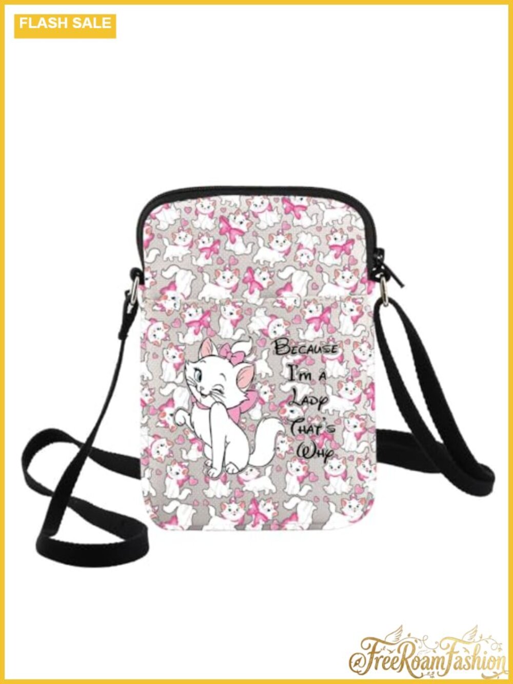 Canvas Crossbody Bag Cartoon Cat 3D Print Shoulder Bag Cats Lover Gift